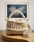 Sac à main "Cappuccino" en Grosse Maille (Chunky Knit) - Fait Main