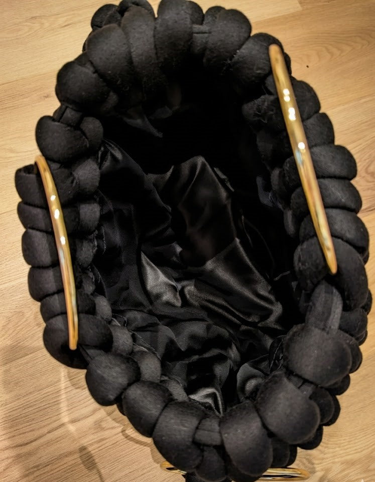 Le Cabas "Kaffè Latte" avec doublure – L'Art du Chunky Knit tote bag